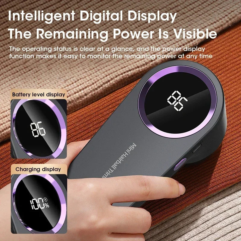 Lint Remover For Clothing Portable Electric Fuzz Pellet Remover LED Display Rechargeable For Clothes Fabric