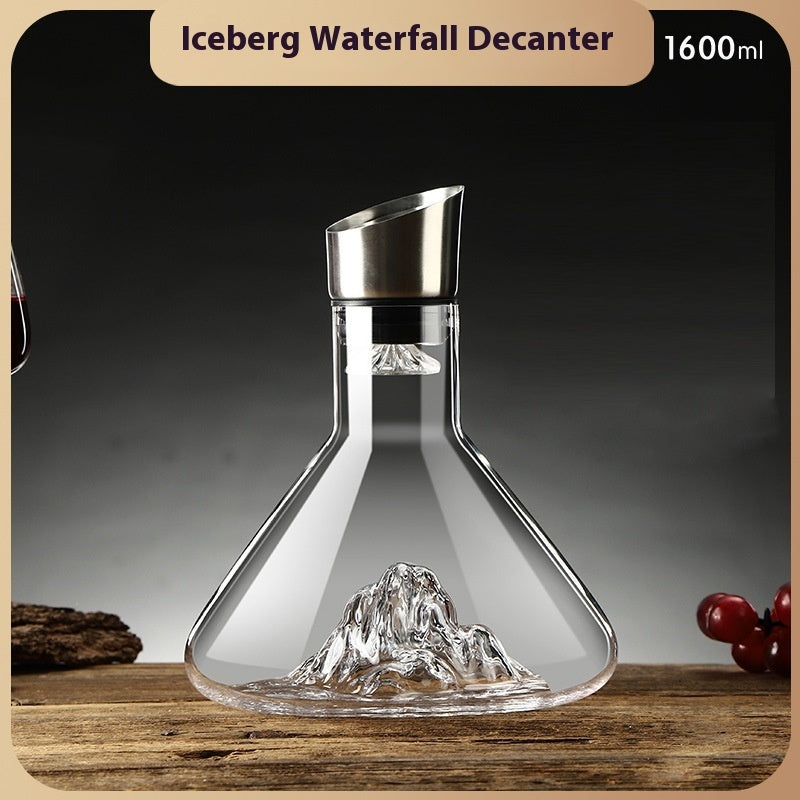 Iceberg Waterfall Wine Decanter Creative Transparent Lead-Free Crystal Glass Wine